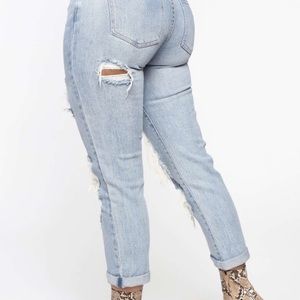 Fashion nova ripped light wash jeans